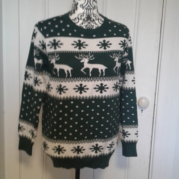 zeagoo Sweaters - Zeagoo Christmas sweater ugly green and white reindeer